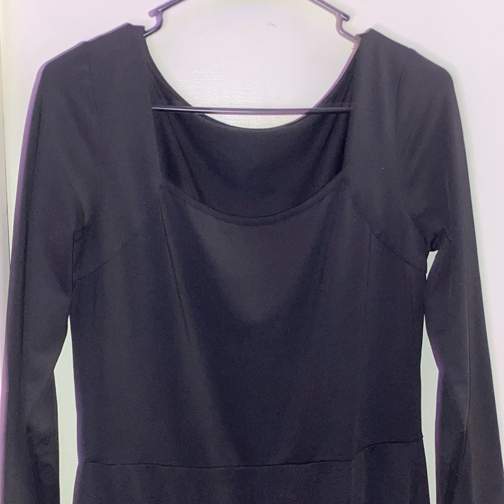all black legging long sleeve jumpsuit